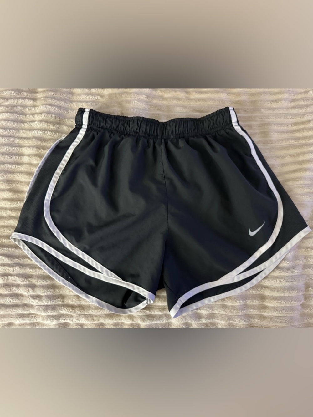 Nike Women’s Dark Grey Athletic Shorts with White Trim